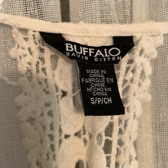 Buffalo David Bitten small eyelet scoop neck mini dress cotton beach cover up - Picture 2 of 9